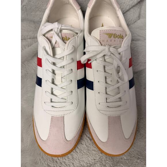 Gola Harrier Leather Sneakers Mens US 13 EU 46 White Red Blue Gum Sole NEW main image 4